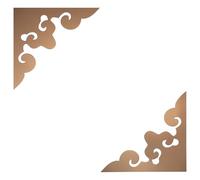 sourcing map 2 Pcs Hollow Mirror Wall Stickers, Acrylic Corner Decorative Pattern Decals Self Adhesive Mirror Stickers for Bathroom Living Room Bedroom Ceiling Office (Brown, 7.9x7.9)