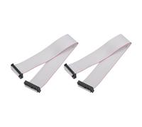 sourcing map 2 Pcs IDC Connector Flat Ribbon Cable, 24 Pins 2.54mm Pitch 30cm Length FC to FC Dual Female Connector Flat Ribbon Cable Wire for Industrial Electronics, Grey