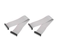 sourcing map 2 Pcs IDC Connector Flat Ribbon Cable, 30 Pins 2.54mm Pitch 30cm Length FC to FC Dual Female Connector Flat Ribbon Cable Wire for Industrial Electronics, Grey