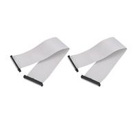 sourcing map 2 Pcs IDC Connector Flat Ribbon Cable, 40 Pins 2.54mm Pitch 30cm Length FC to FC Dual Female Connector Flat Ribbon Cable Wire for Industrial Electronics, Grey