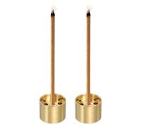 sourcing map 2 Pcs Incense Burner, 0.7 Inch Brass Incense Holder Medium Cone Stick Holder Ash Catcher with 9 Holes for Home Office Meditation Yoga Room Decor, Gold
