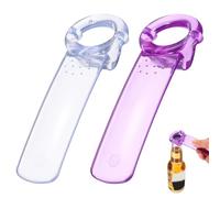 sourcing map 2 Pcs Jar Key Lid Opener, Plastic Jar Lid Opener Easy Grip Multifunctional Durable Can Open Tool for Elderly Seniors Women Weak Hands Easy-use, Transparent White/Transparent Purple