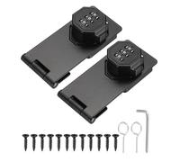 sourcing map 2 Pcs Keyless Cabinet Lock with Combination Code - 4 Inch Password Hasp Latch Lock Mechanical Password Rotary Hasp, for Office Filing Cabinets Drawer Closet Cupboard, Black