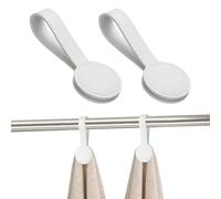 sourcing map 2 Pcs Kitchen Magnetic Towel Clips, Leather Towel Holder Clip Multi-Purpose Hand Hooks Kitchen Accessories for Oven Handles Bars Racks, White