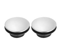 sourcing map 2 Pcs Kitchen Sink Hole Cover, 1.77 Inch Faucet Hole Cover Stainless Steel/Plastic Tap Hole Plate Stopper for Top Holes Kitchen Bathroom Sink Accessories, Silver/Black