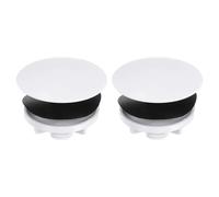 Sourcing Map 2 Pcs Kitchen Sink Hole Cover, 2 Inch Faucet Hole Cover, Stainless Steel & Plastic, White