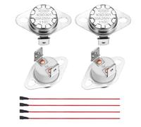 sourcing map 2 Pcs KSD301 Thermostat 110°C/230°F 20A Normally Closed N.C Adjust Snap Disc Temperature Switch with Terminal Wire for Microwaves,Oven,Coffee Maker,Ceramic Material