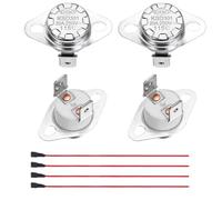 sourcing map 2 Pcs KSD301 Thermostat 115°C/239°F 20A Normally Closed N.C Adjust Snap Disc Temperature Switch with Terminal Wire for Microwaves,Oven,Coffee Maker,Ceramic Material