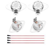 sourcing map 2 Pcs KSD301 Thermostat 140°C/284°F 20A Normally Closed N.C Adjust Snap Disc Temperature Switch with Terminal Wire for Microwaves,Oven,Coffee Maker,Ceramic Material
