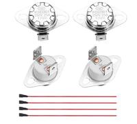 sourcing map 2 Pcs KSD301 Thermostat 170°C/338°F 25A Normally Closed N.C Adjust Snap Disc Temperature Switch with Terminal Wire for Microwaves,Oven,Coffee Maker,Ceramic Material