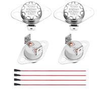 sourcing map 2 Pcs KSD301 Thermostat 170°C/338°F 30A Normally Closed N.C Adjust Snap Disc Temperature Switch with Terminal Wire for Microwaves,Oven,Coffee Maker,Ceramic Material