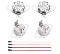 sourcing map 2 Pcs KSD301 Thermostat 220°C/428°F 25A Normally Closed N.C Adjust Snap Disc Temperature Switch with Terminal Wire for Microwaves,Oven,Coffee Maker,Ceramic Material