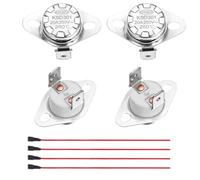 sourcing map 2 Pcs KSD301 Thermostat 260°C/500°F 20A Normally Closed N.C Adjust Snap Disc Temperature Switch with Terminal Wire for Microwaves,Oven,Coffee Maker,Ceramic Material