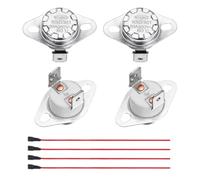 sourcing map 2 Pcs KSD301 Thermostat 60°C/140°F 20A Normally Closed N.C Adjust Snap Disc Temperature Switch with Terminal Wire for Microwaves,Oven,Coffee Maker,Ceramic Material