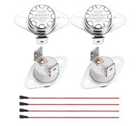 sourcing map 2 Pcs KSD301 Thermostat 70°C/158°F 20A Normally Closed N.C Adjust Snap Disc Temperature Switch with Terminal Wire for Microwaves,Oven,Coffee Maker,Ceramic Material