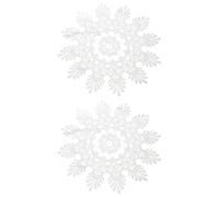 sourcing map 2 Pcs Lace Doilies for Tables, 12 Inch Round Lace Placemats, Handmade Crochet Cotton Lace Coasters for Kitchen Dining Room Wedding, White & Hosta