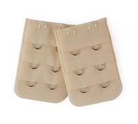 sourcing map 2 Pcs Ladies 2 Hooks 3 Rows Peach Pink Bra Strap Extension Underwear Buckle Hook