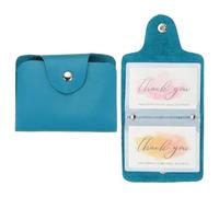 sourcing map 2 Pcs Leather Credit Card Holder Business Cards Organizer Slim ID Card Case Pocket Wallet Protector with 24 Slots for Men and Women, Blue
