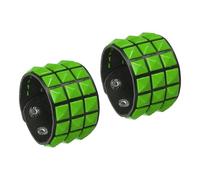 sourcing map 2 Pcs Leather Punk Bracelet 8.7"/22cm, Green(Black)