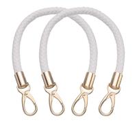 sourcing map 2 Pcs Leather Purse Strap, 15.7 Inch PU Leather Braided Purse Replacement Shoulder Strap for Handbags with Buckle for DIY Handbag Purse Making, White