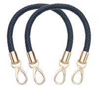 sourcing map 2 Pcs Leather Purse Strap, 15.7 Inch PU Leather Braided Purse Replacement Shoulder Strap for Handbags with Buckle for DIY Handbag Purse Making, Dark Blue