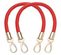 sourcing map 2 Pcs Leather Purse Strap, 15.7 Inch PU Leather Braided Purse Replacement Shoulder Strap for Handbags with Buckle for DIY Handbag Purse Making, Red