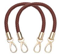 sourcing map 2 Pcs Leather Purse Strap, 15.7 Inch PU Leather Braided Purse Replacement Shoulder Strap for Handbags with Buckle for DIY Handbag Purse Making, Brown