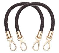 sourcing map 2 Pcs Leather Purse Strap, 15.7 Inch PU Leather Braided Purse Replacement Shoulder Strap for Handbags with Buckle for DIY Handbag Purse Making, Dark Coffee