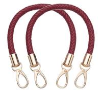 sourcing map 2 Pcs Leather Purse Strap, 15.7 Inch PU Leather Braided Purse Replacement Shoulder Strap for Handbags with Buckle for DIY Handbag Purse Making, Burgundy