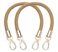 sourcing map 2 Pcs Leather Purse Strap, 15.7 Inch PU Leather Braided Purse Replacement Shoulder Strap for Handbags with Buckle for DIY Handbag Purse Making, Beige