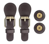 sourcing map 2 Pcs Leather Snap Buckles Snap Button Closure, Magnetic Snaps for Purses and Totes, Sew on Leather Closure Fasteners for Wallet Bags Making Supplies DIY Craft, Coffee Brown