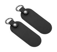 sourcing map 2 Pcs Leather USB Flash Drive Holder,Keychain Holder 5"x1.7" Portable Storage USB Case Protective Carrying Case with Keychain for Flash Drive,Black