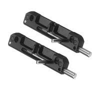 sourcing map 2 Pcs Left Spring-Loaded Gate Latch, Black Normally Locked Barrel Bolt Latch Door Slide Bolt for Industrial Device & Equipment Doors, Zinc Alloy