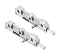 sourcing map 2 Pcs Left Spring-Loaded Gate Latch, Silver Stainless Steel | Normally Locked Barrel Bolt Latch Door Slide Bolt for Industrial Device & Equipment Doors