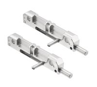 sourcing map 2 Pcs Left Spring-Loaded Gate Latch, Silver Zinc Alloy | Normally Locked Barrel Bolt Latch Door Slide Bolt for Industrial Device & Equipment Doors
