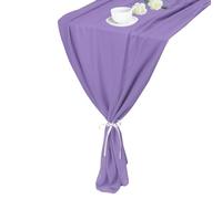 sourcing map 2 Pcs Light Purple Chiffon Table Runner 10FT 27.5" x 118" Light and Elegant Romantic Sheer Table Decoration for Wedding Party Decoration