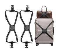 sourcing map 2 Pcs Luggage Straps Bungees Adjustable Luggage Strap Buckle Carry Bag Elastic Suitcase Strap Belt Airport Travel Accessories for Travel Baggage Handbag Add Bag, Black