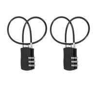 sourcing map 2 Pcs Luggage Travel Lock, 3 Digit Cable Combination Lock 30mm Width Body with 30cm Long Cable for Suitcase Bag Cabinets Small Fences Gym, Black
