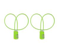 sourcing map 2 Pcs Luggage Travel Lock, 3 Digit Cable Combination Lock 30mm Width Body with 50cm Long Cable for Suitcase Bag Cabinets Small Fences Gym, Green