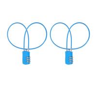 sourcing map 2 Pcs Luggage Travel Lock, 3 Digit Cable Combination Lock 30mm Width Body with 50cm Long Cable for Suitcase Bag Cabinets Small Fences Gym, Blue