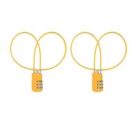sourcing map 2 Pcs Luggage Travel Lock, 3 Digit Cable Combination Lock 30mm Width Body with 50cm Long Cable for Suitcase Bag Cabinets Small Fences Gym, Yellow