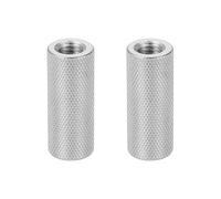 sourcing map 2 Pcs M10 Flat Knurled Thumb Nuts, 304 Stainless Steel Flat Head Diamond Knurled Through Hole Lock Adjusting Nuts Fasteners for Electronic, Machine, D16 x H40mm