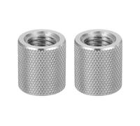 sourcing map 2 Pcs M12 Flat Knurled Thumb Nuts, 304 Stainless Steel Flat Head Diamond Knurled Through Hole Lock Adjusting Nuts Fasteners for Electronic, Machine, D18 x H20mm