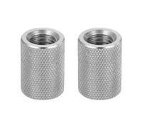 sourcing map 2 Pcs M12 Flat Knurled Thumb Nuts, 304 Stainless Steel Flat Head Diamond Knurled Through Hole Lock Adjusting Nuts Fasteners for Electronic, Machine, D18 x H25mm