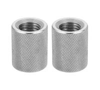 sourcing map 2 Pcs M16 Flat Knurled Thumb Nuts, 304 Stainless Steel Flat Head Diamond Knurled Through Hole Lock Adjusting Nuts Fasteners for Electronic, Machine, D24 x H30mm