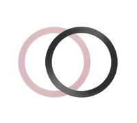 sourcing map 2 Pcs Magnetic Adapter Ring, Universal Magnetic Wireless Charger Conversion Kit Sticker Ring Adhesive for Phone Case, Black, Rose Gold