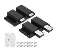 sourcing map 2 Pcs Magnetic Push Latches for Cabinet Door, 1.5x2.56 Inch Push to Open Door Latch Cabinet Hardware, Hidden Door Release Drawer Pull on Closet Touch, Plastic Black 38x65mm