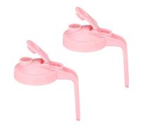 sourcing map 2 Pcs Mason Jar Pour Spout Lids with Handle 86mm Wide Mouth Flip Cap Airtight Pour Lids Seal Leak-proof Cover for Drinking Canning Jars Pouring Leak-proof, Pink(150mm Height)