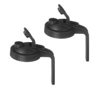 sourcing map 2 Pcs Mason Jar Pour Spout Lids with Handle 86mm Wide Mouth Flip Cap Airtight Pour Lids Seal Leak-proof Cover for Drinking Canning Jars Pouring Leak-proof, Black(150mm Height)