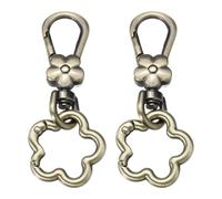 sourcing map 2 Pcs Metal Keychain Clip Swivel Lobster Claw Clasp Quick Release Flower Ring Detachable Double Opening Snap Hooks for Jewelry Making Crafts Backpack Bag Lanyard, Bronze